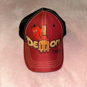 Dodge Demon red and black adjustable snap back baseball hat mopar